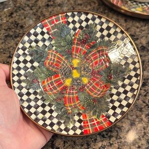 Mackenzie Childs Evergreen set of two saucers/small plates